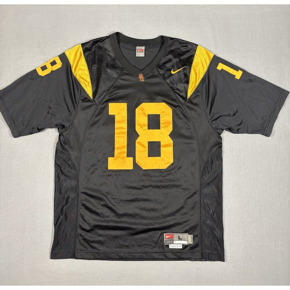Nike Team USC Number 18 Black Football Jersey Men’s Large